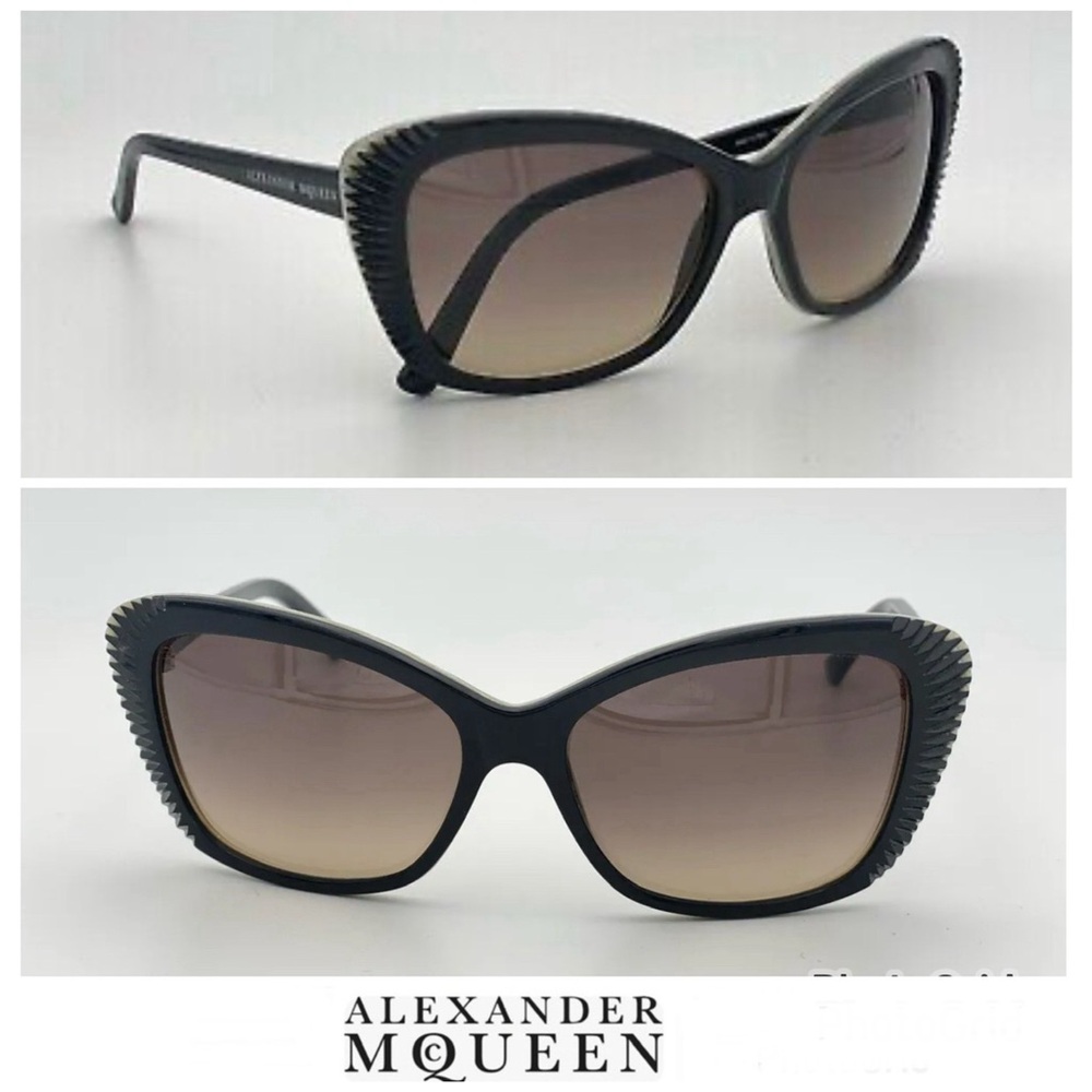 ALEXANDER MCQUEEN Black Gradient Lenses Two Tone Frame AMQ 4178/S Sunglasses